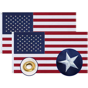 Embroidery 50 Stars US National Flag Polyester Durable Custom 3x5 Embroidered Sewn Stripes American Country Flag