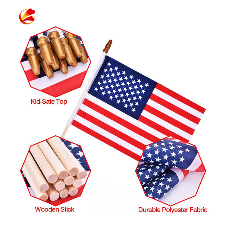 Small Hand Waving Flag mini national flag Custom printed hand 5x8 inch stick flag