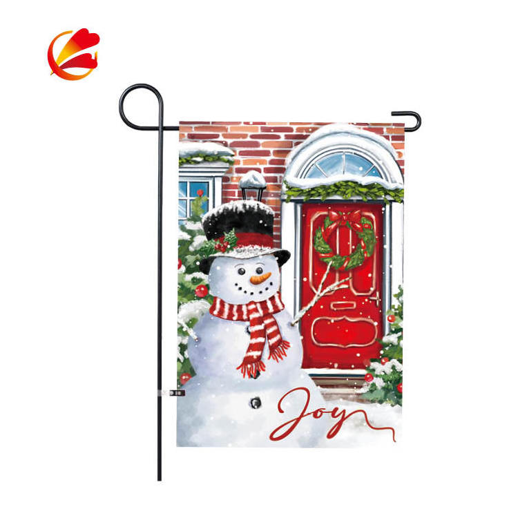 Custom 12*18 inch Christmas Double sided Heat Sublimation yard flag Full Color Printing 3D Garden Flag Hanging for decoration