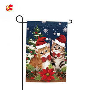 Custom 12*18 inch Christmas Double sided Heat Sublimation yard flag Full Color Printing 3D Garden Flag Hanging for decoration