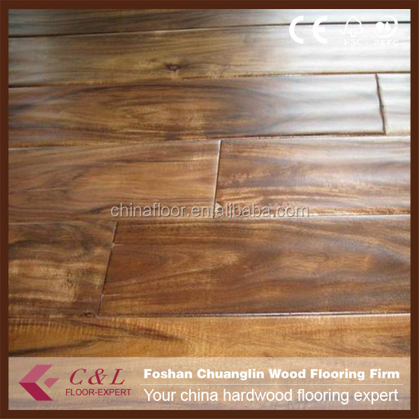 Foshan rustic acacia walnut hand scraped hardwood flooring