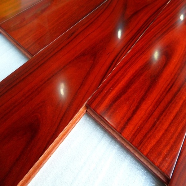 prefinished High glossing mahogany color African Rosewood engineered wood flooring