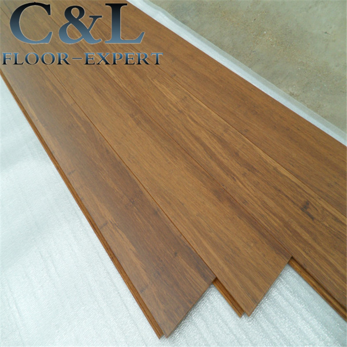 natural color 14mm smooth carbonized solid strand woven bamboo flooring