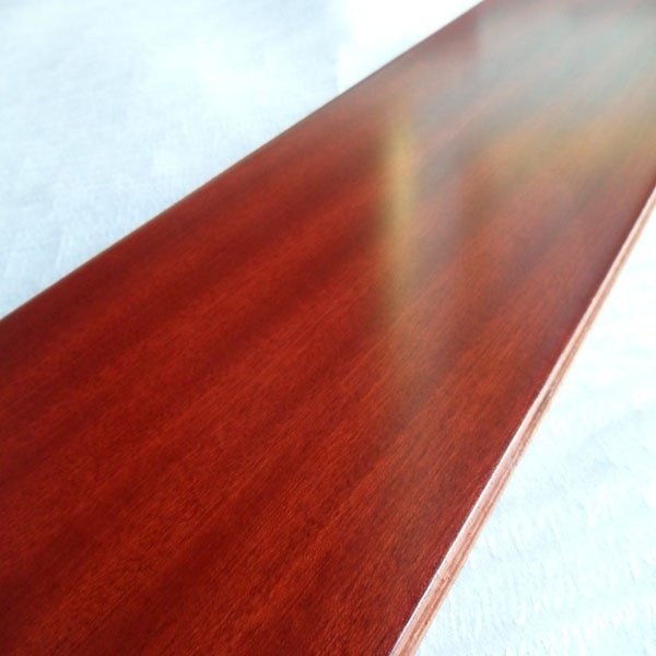 glossy finished natural color African Sapele engineered wood flooring