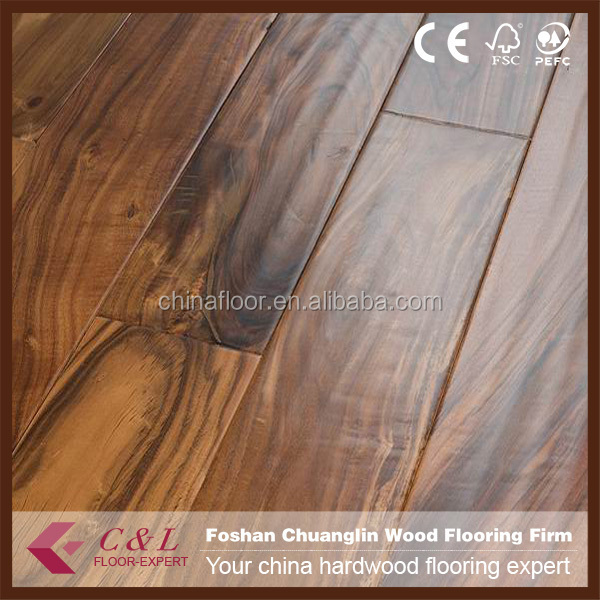 Foshan rustic acacia walnut hand scraped hardwood flooring