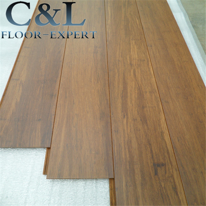 natural color 14mm smooth carbonized solid strand woven bamboo flooring