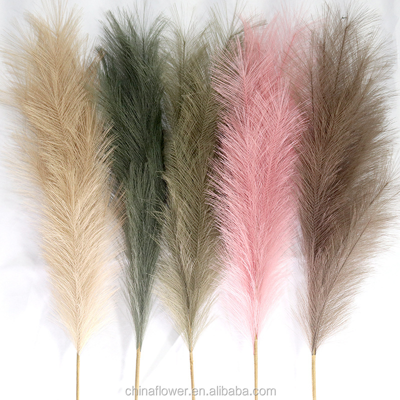 FCD1001Wholesale Artificial Pampas Grass with Tall Fluffy Stems Faux Reed Plumes for Home Wedding Decoration