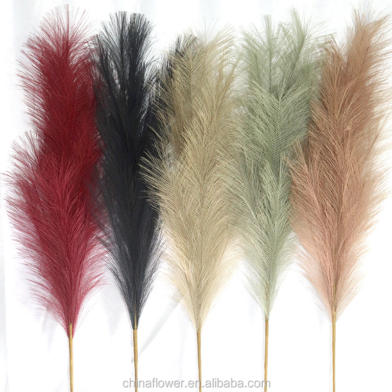 FCD1001Wholesale Artificial Pampas Grass with Tall Fluffy Stems Faux Reed Plumes for Home Wedding Decoration