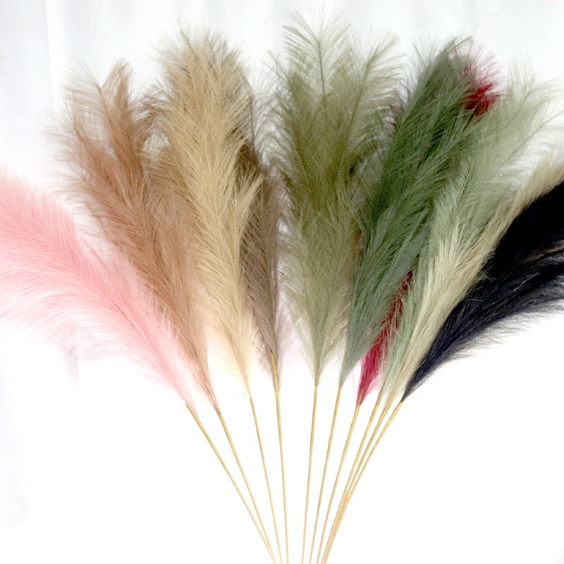 FCD1001Wholesale Artificial Pampas Grass with Tall Fluffy Stems Faux Reed Plumes for Home Wedding Decoration