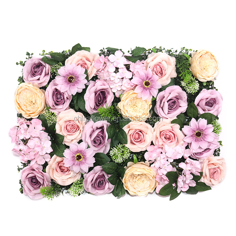 FC1001 New Design Artificial Silk Peony Rose Wedding Decorative Roll Up Flower Wall Backdrop For Wedding Decoration