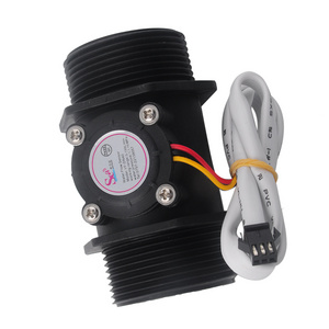 DN40 G1.5" Water Flow Hall Effect Sensor Switch Gauges Flowmeter Counter Black