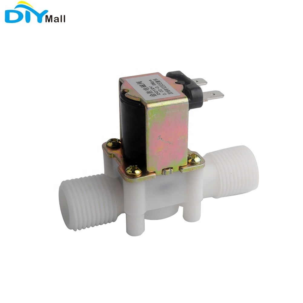 Plastic Electric Solenoid Valve Magnetic DC12V N/C Water Inlet Flow Switch G1/2