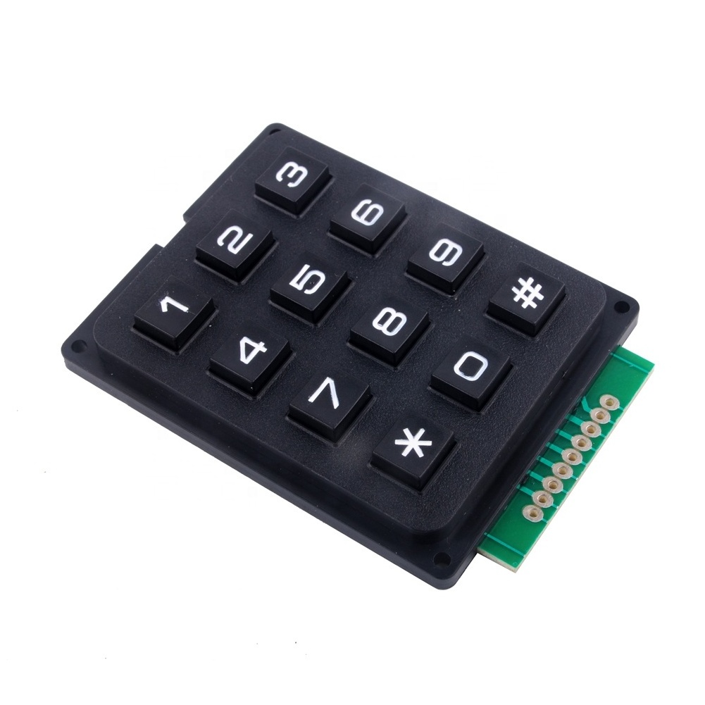 DIYmall 3*4 Matrix Switch Keyboard Keypad Array Module Plastic Keys 3x4 12 Key Button Membrane Switch for Arduino