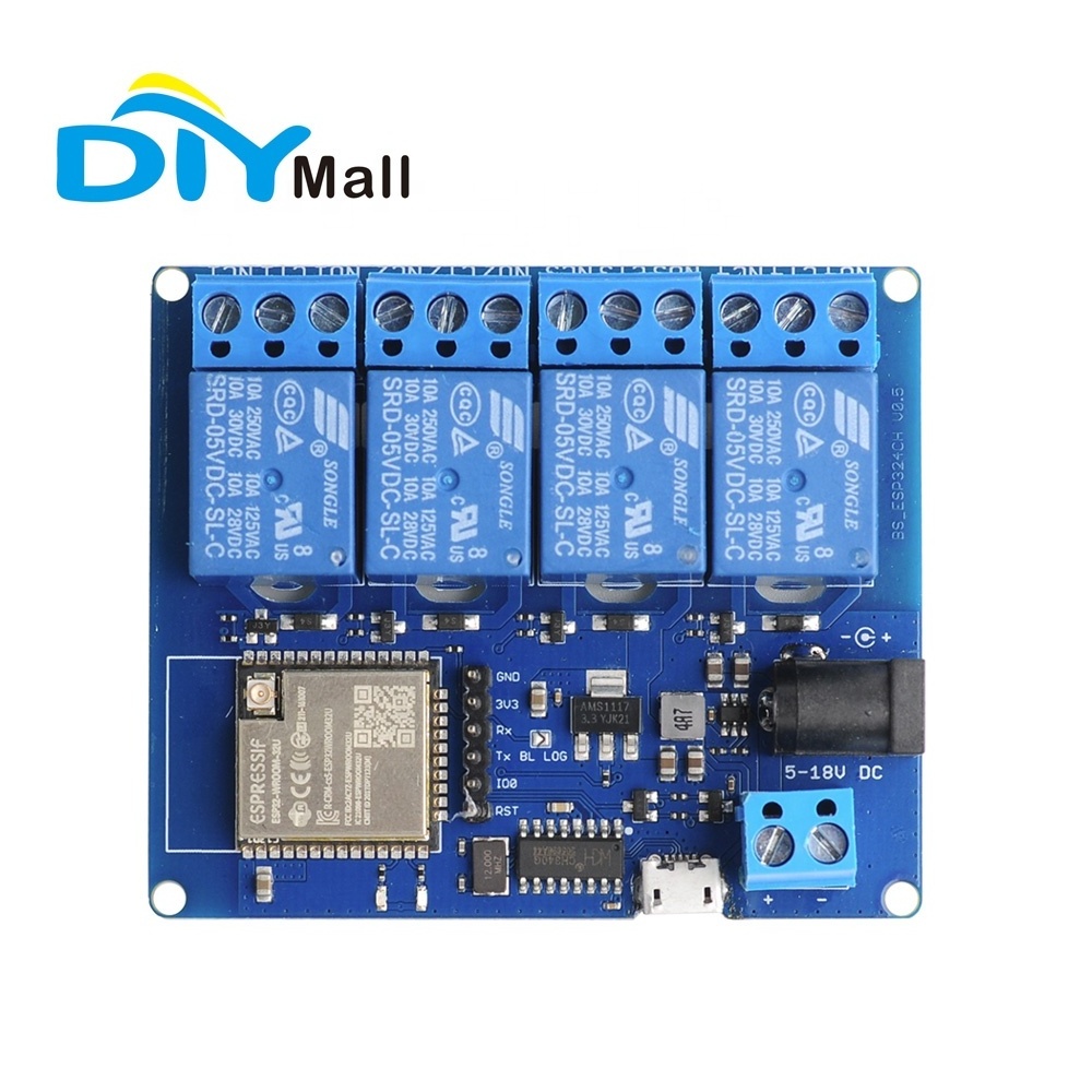 Customize 2/4/8 Channel ESP32 Relay Module micro USB Interface CH340G onboard ESP32-WROOM-32U WiFi Bluetooth-compatible Module