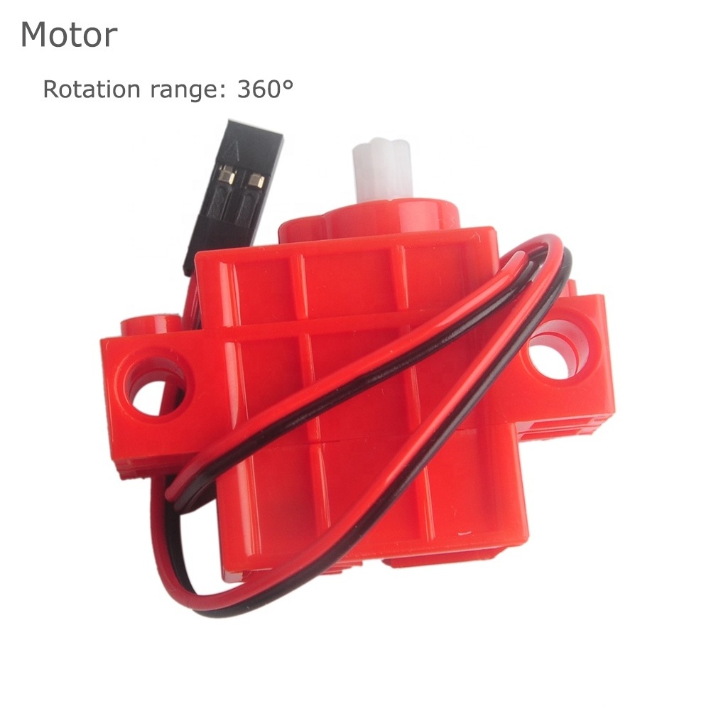 2pcs 270 Degree Programmable Gray Geek Servo and 2pcs Red Gear Motor for micro:bit Robotbit Smart Car Makecode