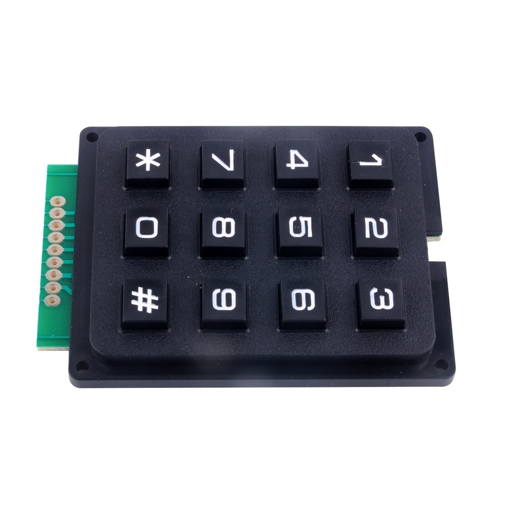 DIYmall 3*4 Matrix Switch Keyboard Keypad Array Module Plastic Keys 3x4 12 Key Button Membrane Switch for Arduino