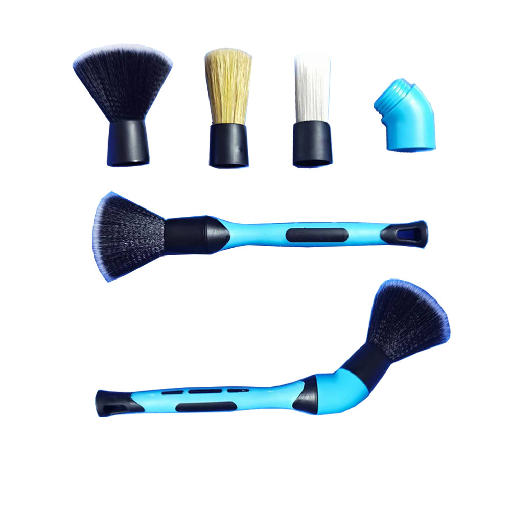 CTCC058 Premium Quality TPR Rubber Handle Replaceable Brush Head 3 Pack Auto Car Detailing Brush Set