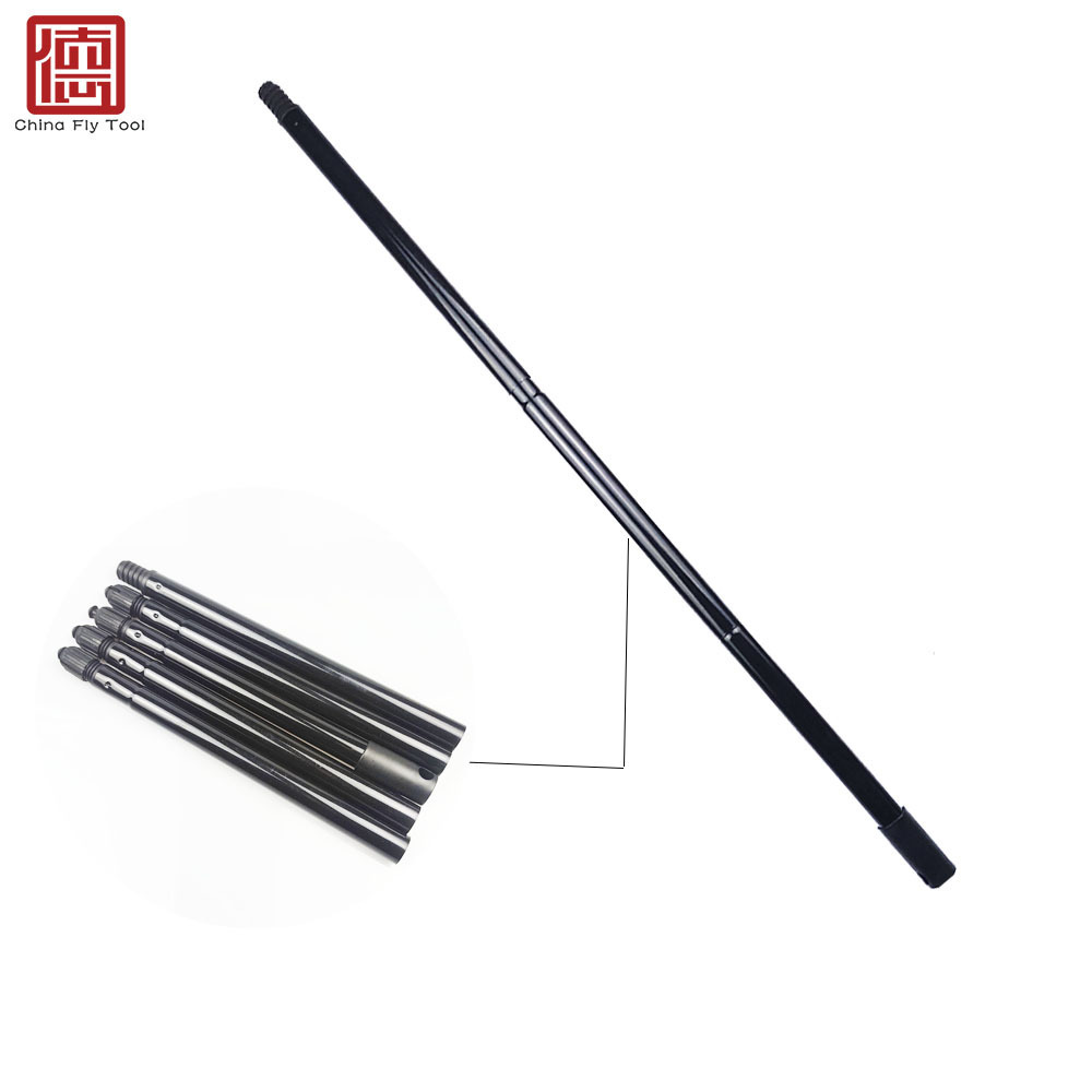 CTEP007  Top quality  4 sections American thread head metal extension pole for cleaning tool