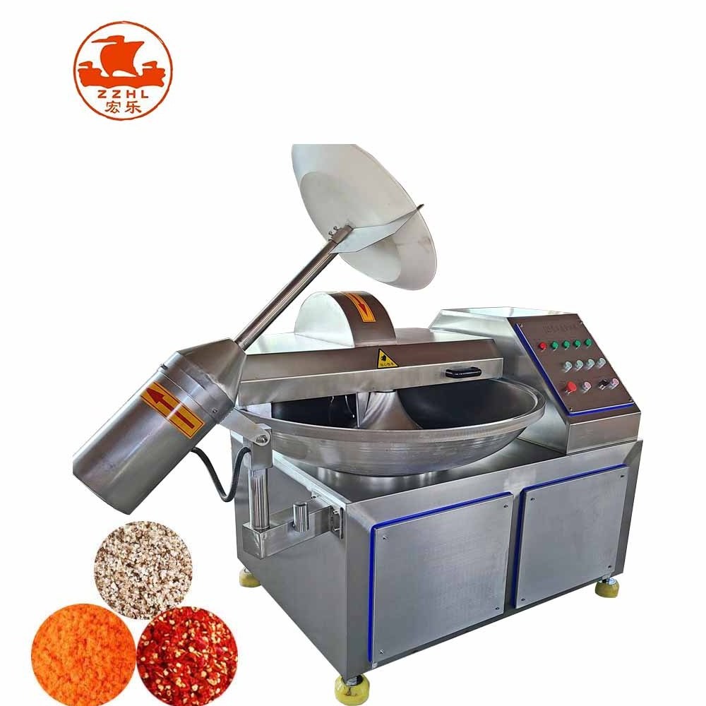 Sausage Bowl Cutter Machinery Commercial Vegetable Chopper Meat Process Vegetable Salad Cutting Machine