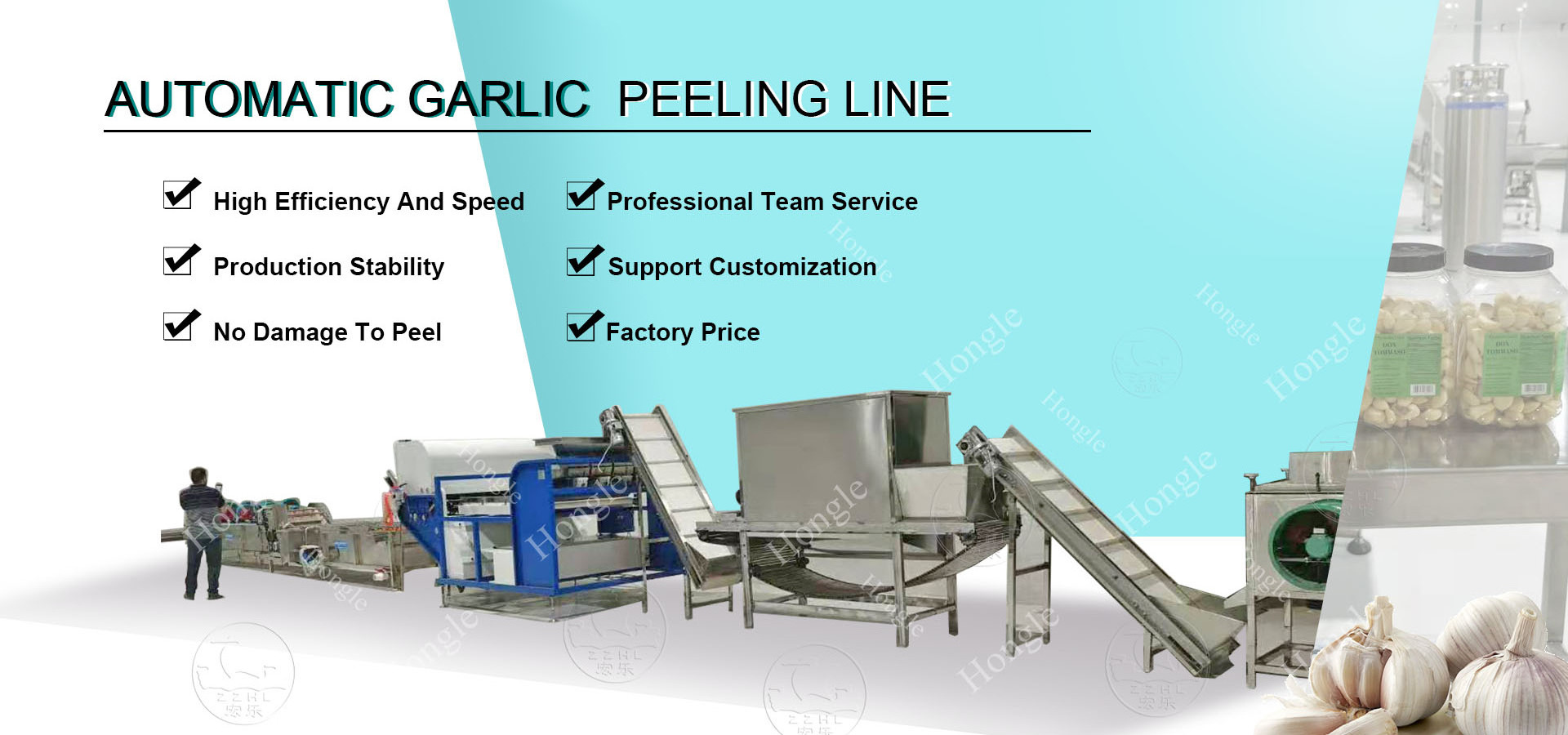 Garlic Peeling Machine Automatic Garlic Bulb Breaking Peeling Cleaning Packing Processing Machine Production Line