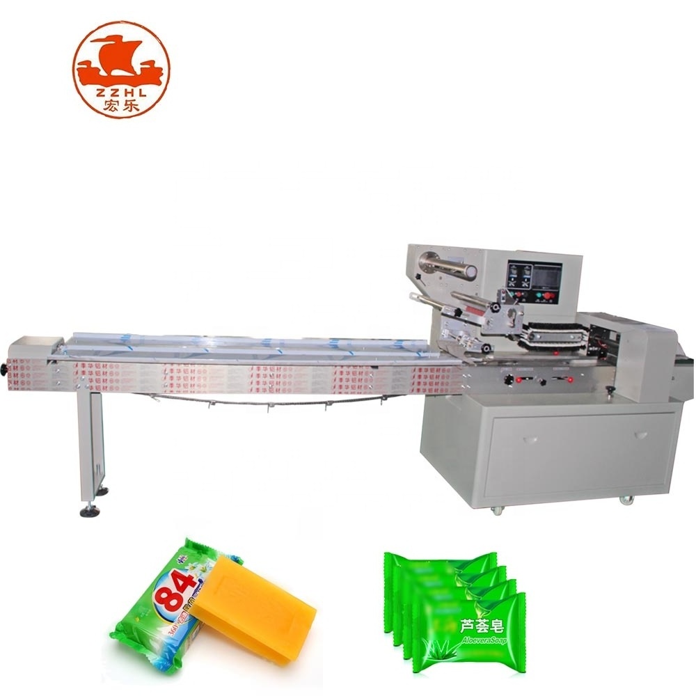 Manufacturer Price Automatic Flow Pillow Bag Pack Wrapper Facial Tissue cake bread Packing Machine