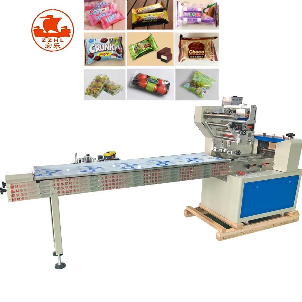 High Speed Flow Pack Small Cotton Soft Hard Lollipop Pillow Wrapping Packaging Machinery Candy Horizontal Packing Machine