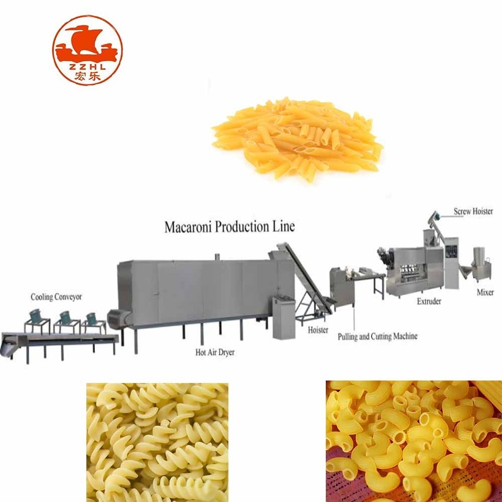 Macaroni Short Cut Pasta Making Machine  Production Line 500Kg 300kg h Buckwheat Italian Pasta Extruder