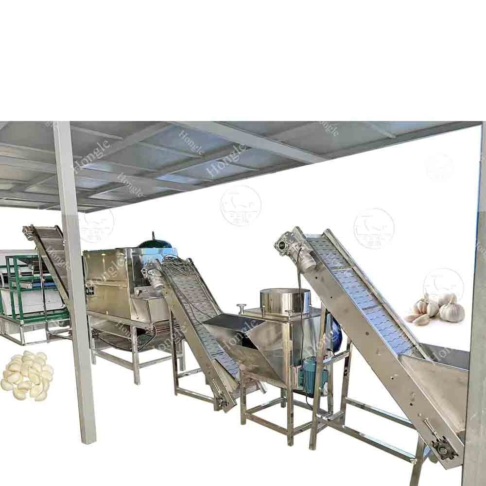 Garlic Peeling Machine Automatic Garlic Bulb Breaking Peeling Cleaning Packing Processing Machine Production Line