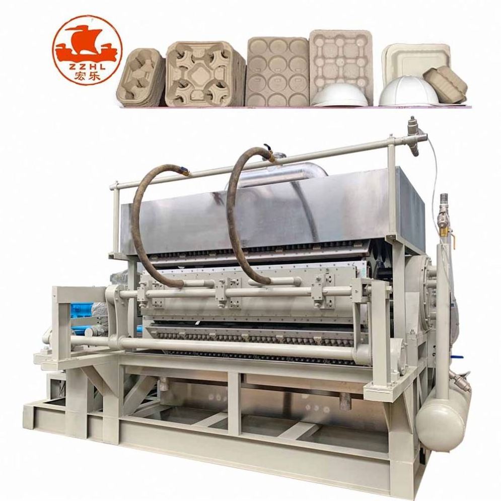 Paper Egg Tray Making Manufacturing Machine Egg Tray Pulp Molding Making Machine Automatic With Hot Press Machine