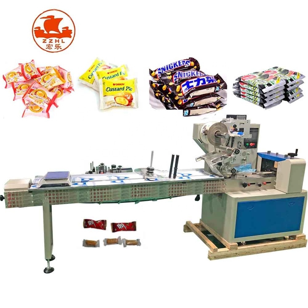 Manufacturer Price Automatic Flow Pillow Bag Pack Wrapper Facial Tissue cake bread Packing Machine