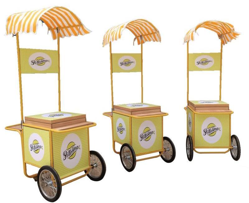 Mobile Italian ice cream hand push cart mini truck  Gelato stand cart