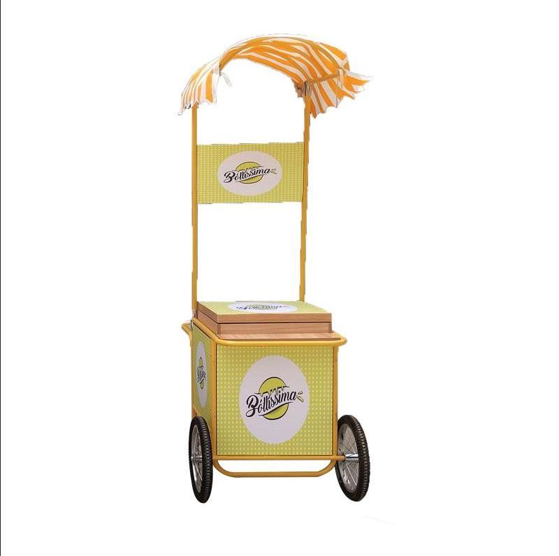 Mobile Italian ice cream hand push cart mini truck  Gelato stand cart