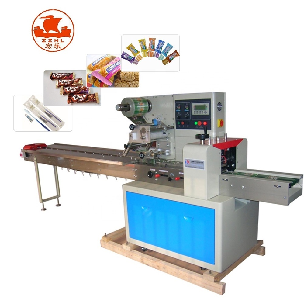 Manufacturer Price Automatic Flow Pillow Bag Pack Wrapper Facial Tissue cake bread Packing Machine