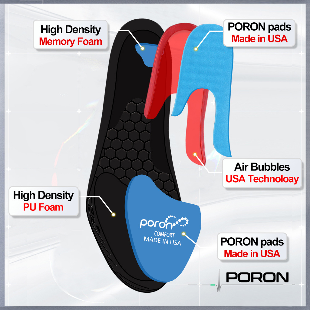 cushioning zoom air insole, heel pad foot patches and pain relief insert Air Cushion Poron Shock Absorption Insoles