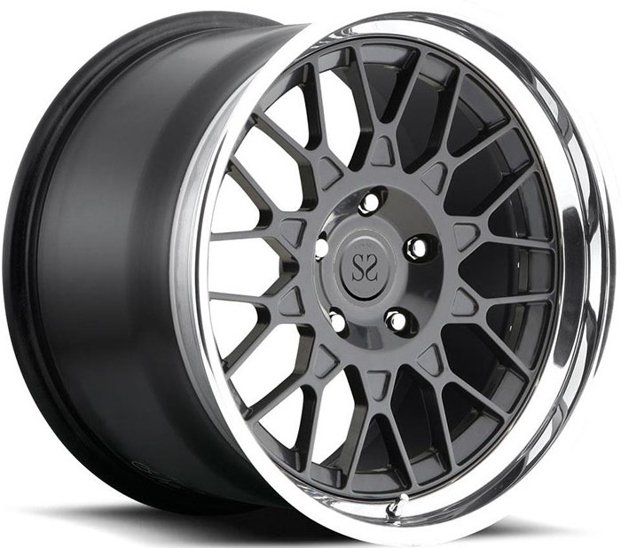 Fit to Mercedes Benz SL55 Custom Gloss Black + Brush Disc 3-piece Forged Rims 5x112 20 inch