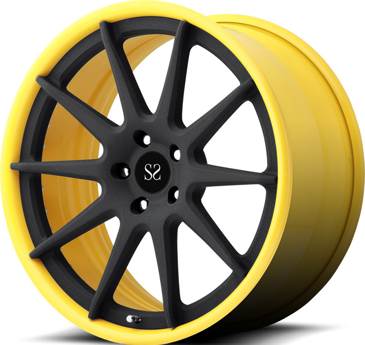 18 19 20 21 22inch For Jaguar XE XF XJ 5x112 5x120 2-pc Forged Alloy wheels  Yellow Rim Barrel Custom Fashion Rims