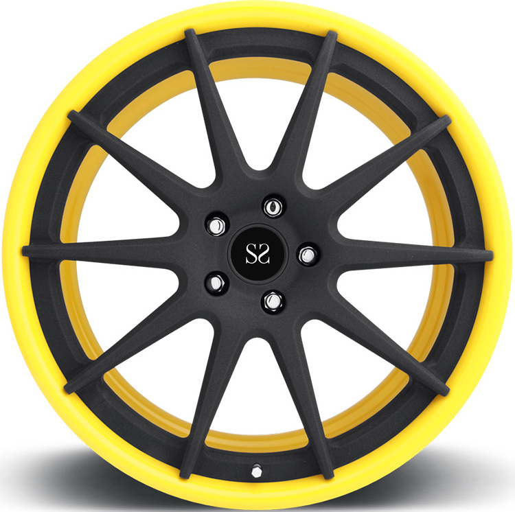 18 19 20 21 22inch For Jaguar XE XF XJ 5x112 5x120 2-pc Forged Alloy wheels  Yellow Rim Barrel Custom Fashion Rims