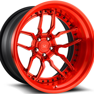 3-PC 5x120 For BMW E90 320i Wheels  18 19 20 21 22Inch Red Machine Face Forged Alloy Custom Rims