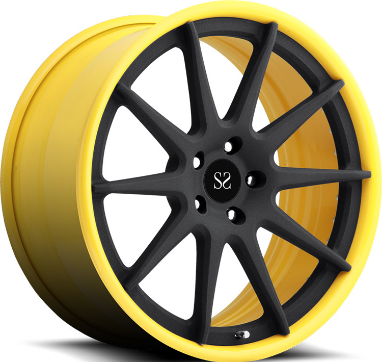 18 19 20 21 22inch For Jaguar XE XF XJ 5x112 5x120 2-pc Forged Alloy wheels  Yellow Rim Barrel Custom Fashion Rims