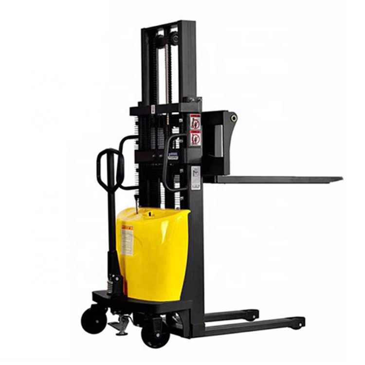 semi-electric pallet lifter 1ton 2ton 1.6m/2m/2.5m/3m lifting height hand electric stacker