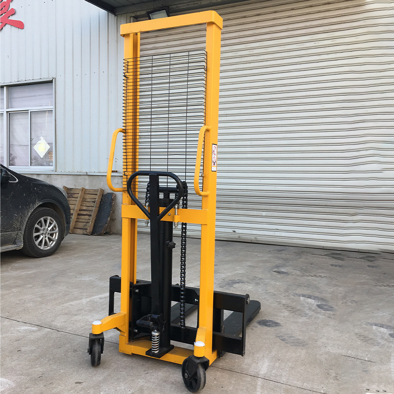 manual forklift with hand brake hand stacker hydraulic pallet high lift hochhubwagen manueller gabelstapler