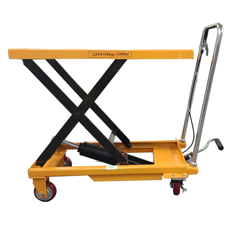 China new design good quality lift table 815*500*50mm 300kg manual hand scissor platforms