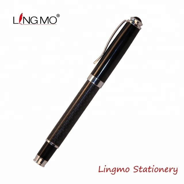 Classic Style Black Color Carbon Fiber Roller Ball Pen with Custom Logo