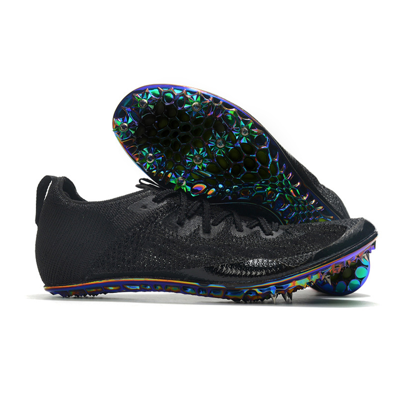 Men's fashion waterproof all-knit electroplated running spikes high quality wear-resisting training track shoes