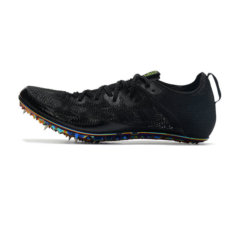 Men's fashion waterproof all-knit electroplated running spikes high quality wear-resisting training track shoes