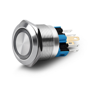 IP67 22mm metal stainless steel momentary ring light push button switch