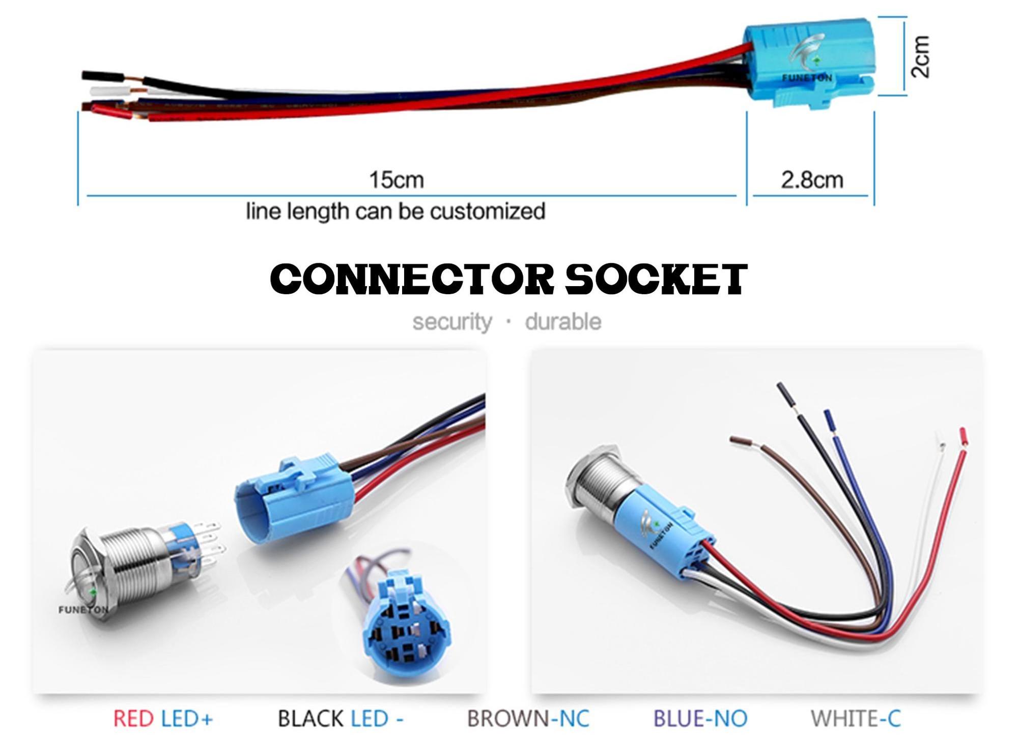 12 V 16 mm LED horn Light on/off switch Reset Switch Button DIY Metal Momentary Push Button Horn Car Boat Motorbike Switch