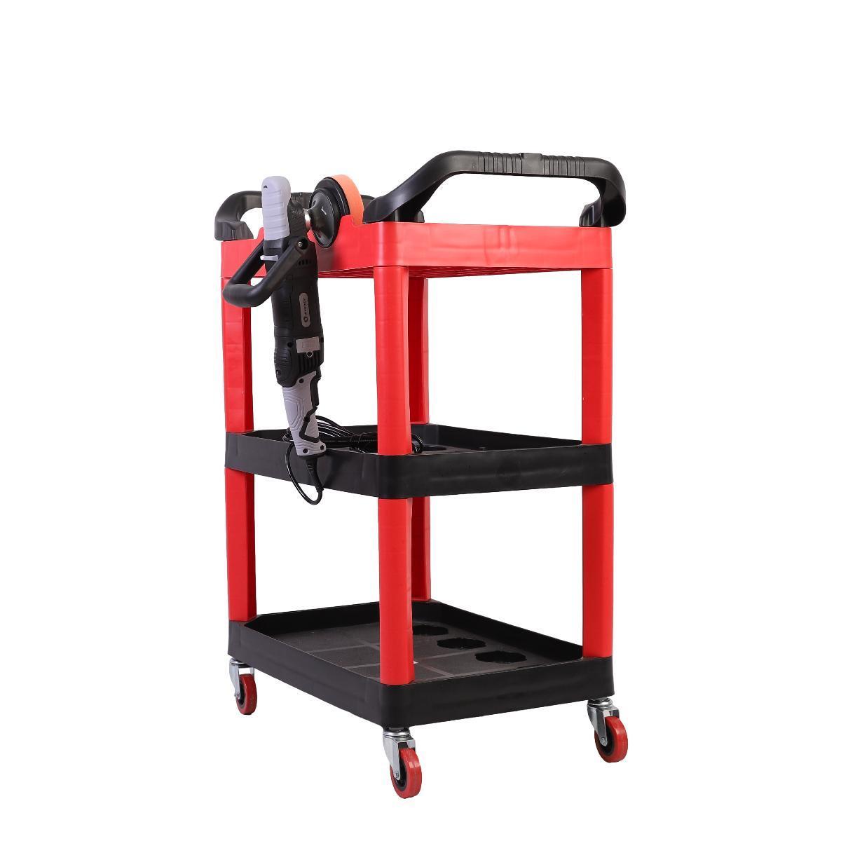 New Multifunctional Plastic Car Wash Cart Multi-Layer Detailing Tool Cart With Plastic Bucket