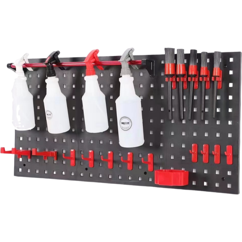 Car Detailing Tool Brush Storage Pegboard Plastic Car Wash Spray Organizer Hanging Peg Board