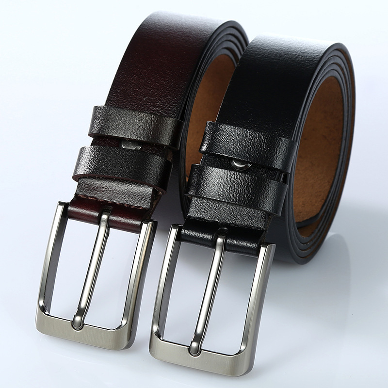 Men's pin buckle belt causal split cow leather belt-fashion belt for men 2023